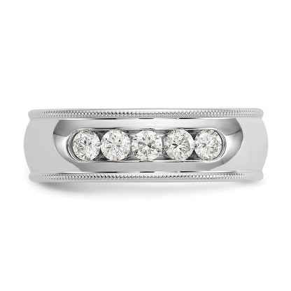 True Origin 14K White Gold Men's 1/2 carat Lab Grown Diamond VS+ F+ Size 9 Complete Miligrain Band