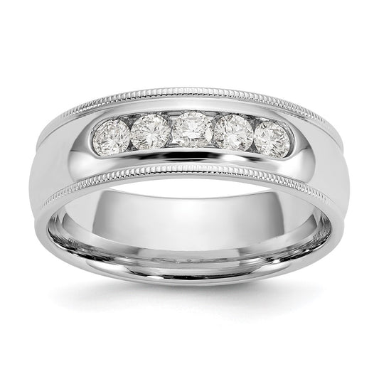 True Origin 14K White Gold Men's 1/2 carat Lab Grown Diamond VS+ F+ Size 10.5 Complete Miligrain Band