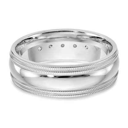 True Origin 14K White Gold 1/2 carat Lab Grown Diamond VS+ F+ Size 9 Complete Double Miligrain Band