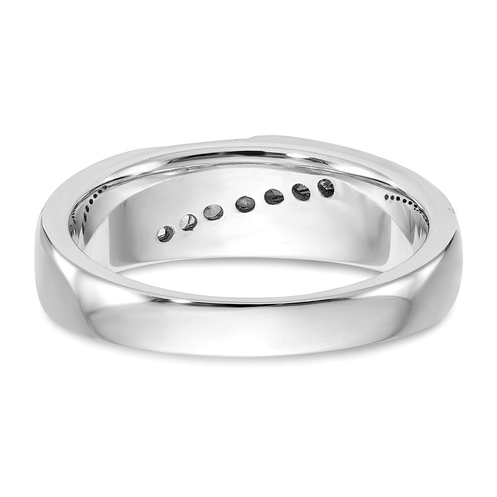 True Origin 14K White Gold Men's 1/4 carat Lab Grown Diamond VS+ F+ Complete Brushed and Polished Band