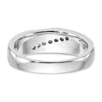 True Origin 14K White Gold Men's 1/4 carat Lab Grown Diamond VS+ F+ Complete Brushed and Polished Band