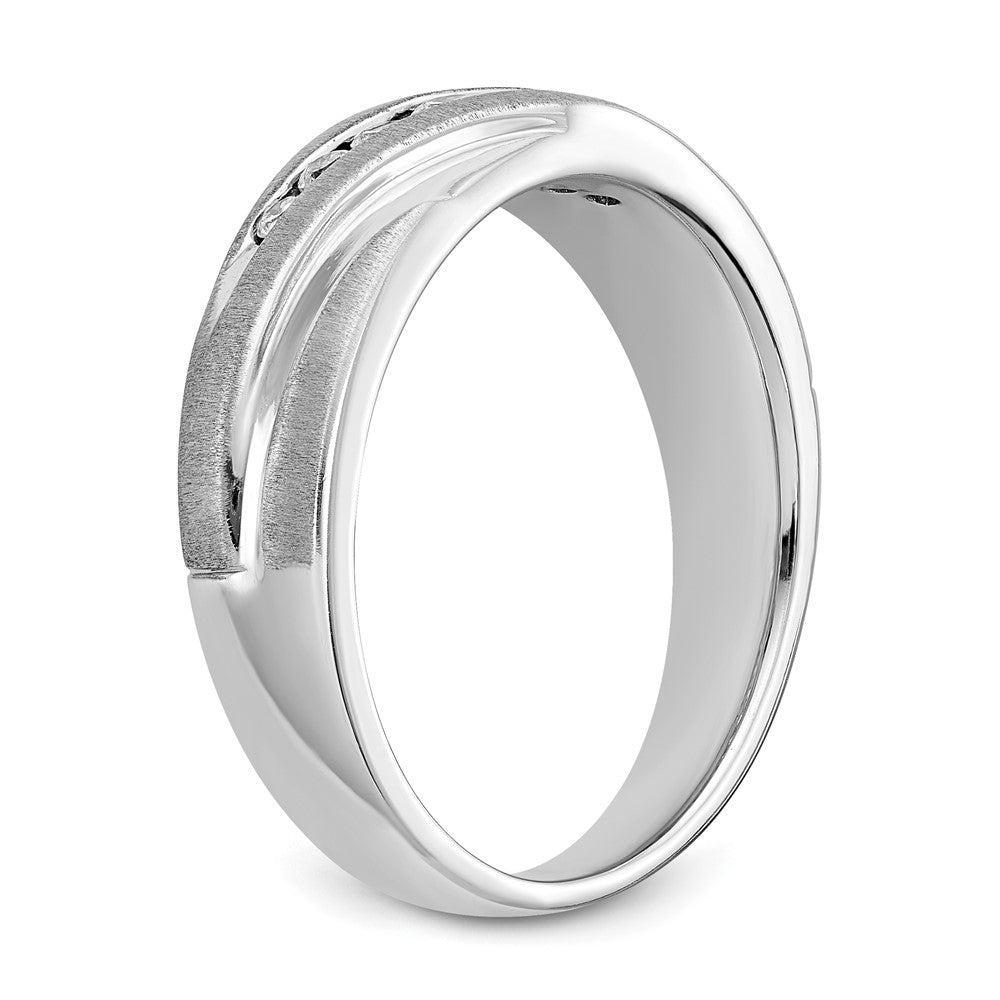 True Origin 14K White Gold Men's 1/4 carat Lab Grown Diamond VS+ F+ Complete Brushed and Polished Band