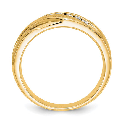 True Origin 14K Yellow Gold Men's 1/4 carat Lab Grown Diamond VS+ F+ Complete Brushed and Polished Band