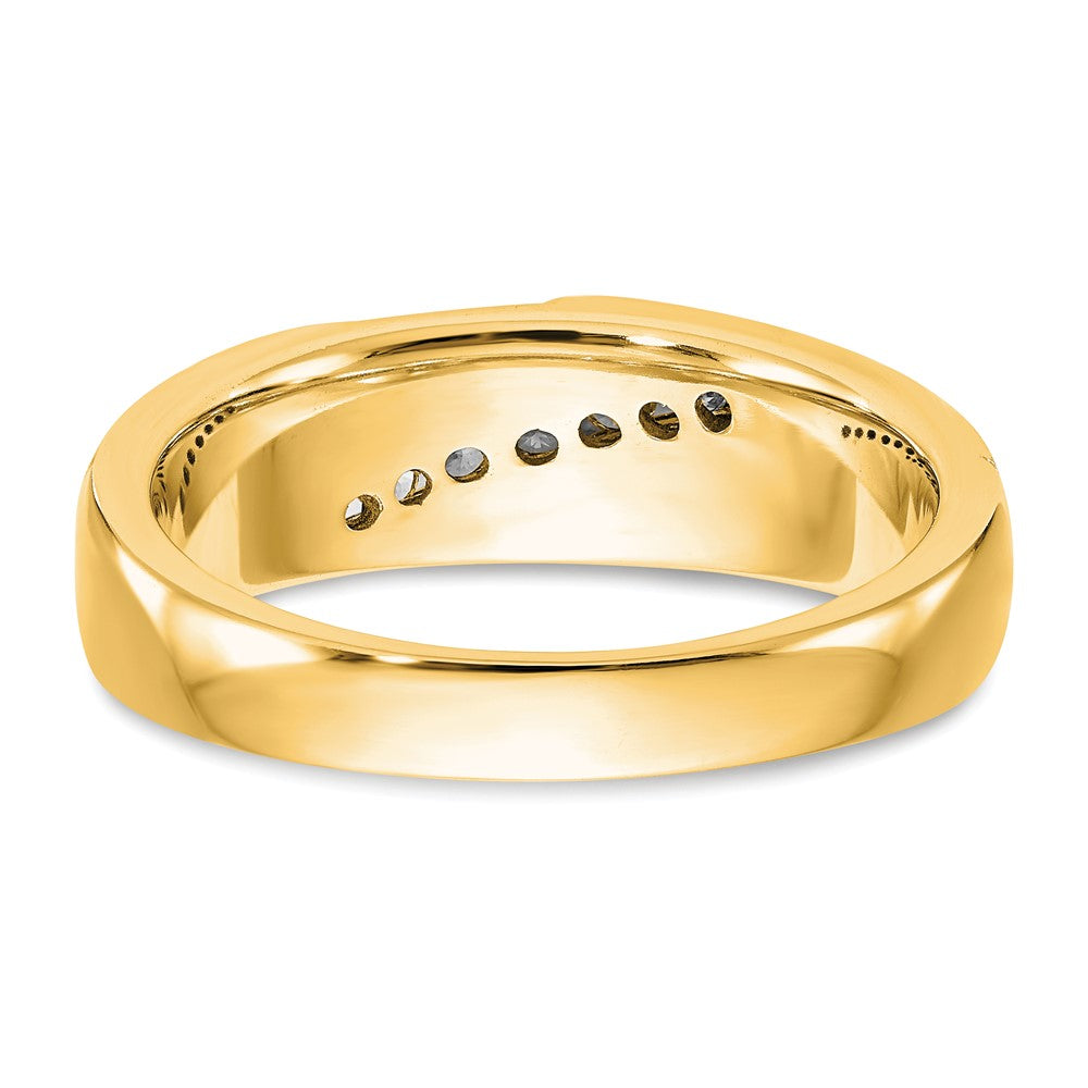 True Origin 14K Yellow Gold Men's 1/4 carat Lab Grown Diamond VS+ F+ Complete Brushed and Polished Band