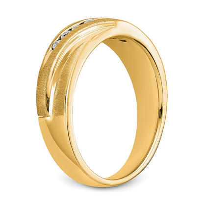 True Origin 14K Yellow Gold Men's 1/4 carat Lab Grown Diamond VS+ F+ Complete Brushed and Polished Band