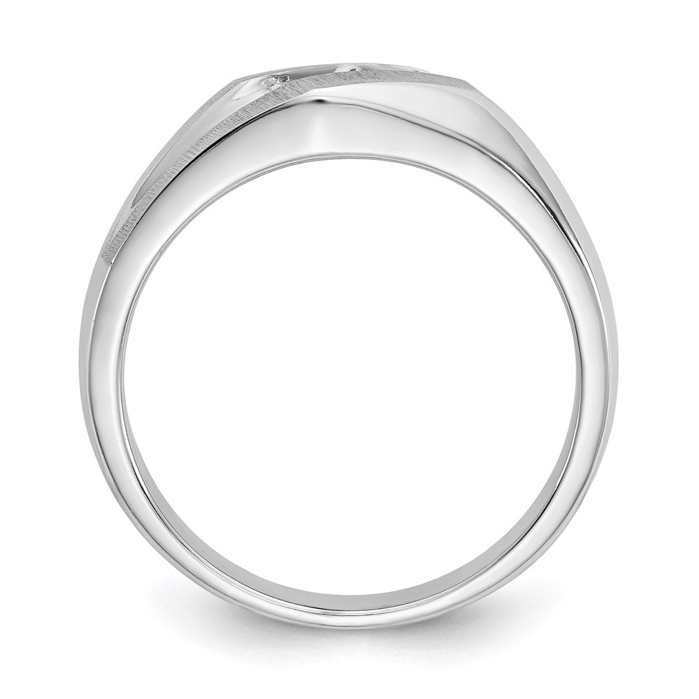 True Origin 14K White Gold Men's 1/5 carat Lab Grown Diamond VS+ F+ Complete Brushed and Polished Band