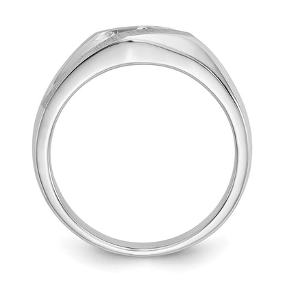 True Origin 14K White Gold Men's 1/5 carat Lab Grown Diamond VS+ F+ Complete Brushed and Polished Band