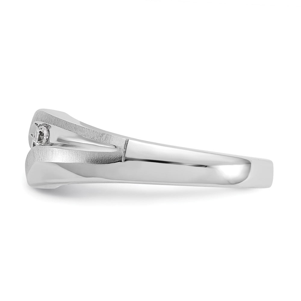 True Origin 14K White Gold Men's 1/5 carat Lab Grown Diamond VS+ F+ Complete Brushed and Polished Band