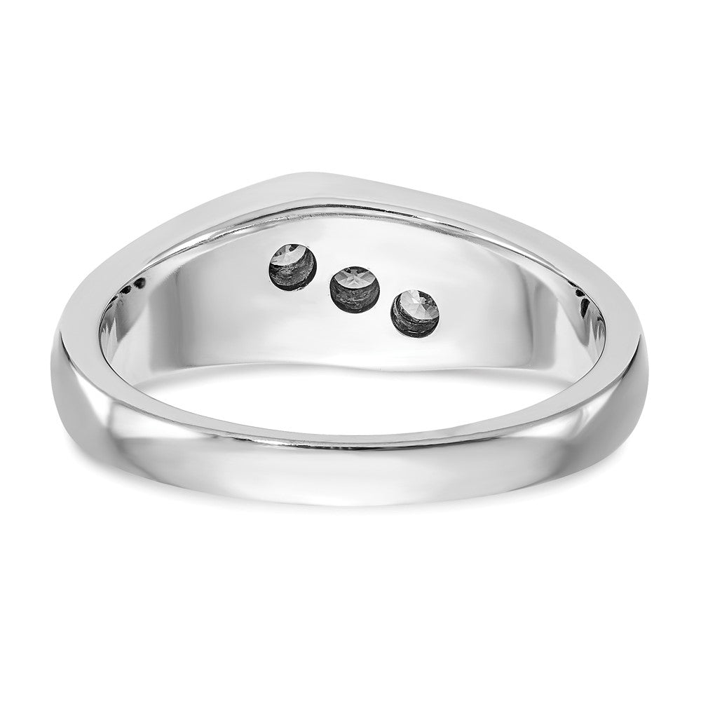True Origin 14K White Gold Men's 1/5 carat Lab Grown Diamond VS+ F+ Complete Brushed and Polished Band