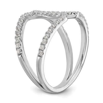 True Origin 14K White Gold 1/2 carat Lab Grown Diamond VS+ F+ Complete Geometric Ring