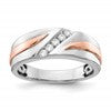 14k White and Rose Gold 5-Stone 1/5 carat Diamond Complete Men's Band