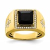 IBGoodman 14k 1/2 carat Lab Grown Diamond VS/SI+ G+ and Onyx Side Cross Men's Ring