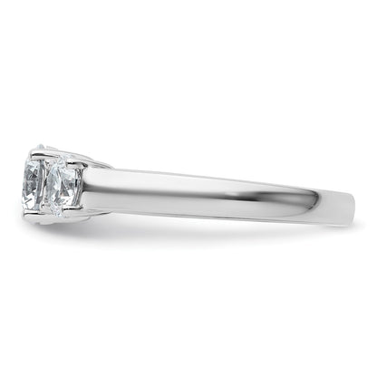 14k White Gold 1 1/2 carat Lab Grown Diamond VS+ F+ Three Stone Complete Engagement Ring