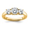 14k 1 1/2 carat Lab Grown Diamond VS+ F+ Three Stone Complete Engagement Ring