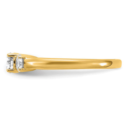 14k 3/4 carat Lab Grown Diamond VS/SI+ G+ Round Complete Three Stone Engagement Ring