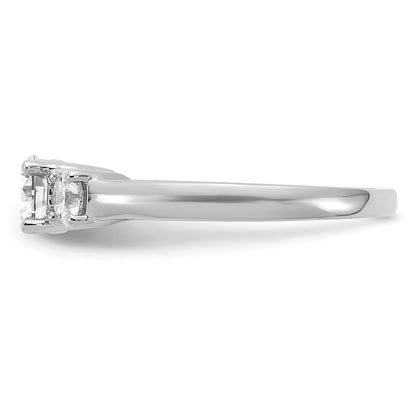 14k White Gold 3/4 carat Lab Grown Diamond VS/SI+ G+ 3/4 carat Center Round Three Stone Semi Mount Engagement Ring