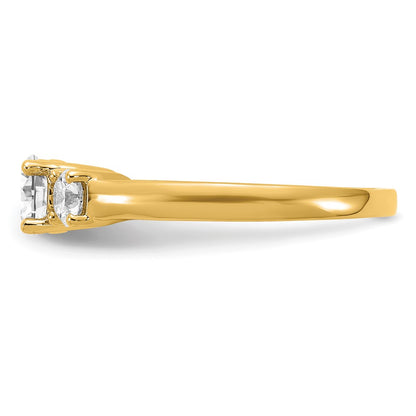 14k 1 carat Lab Grown Diamond VS/SI+ G+ Round Complete Three Stone Engagement Ring
