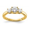 1 1/2 carat Lab Grown Diamond VS/SI+ G+ Round Complete Three Stone Engagement Ring