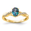 10k 7x5mm Oval June/ Lab-Created Alexandrite and Diamond Size 7 Ring