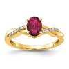10k 7x5mm Oval July/ Lab-Created Ruby and Diamond Size 7 Ring