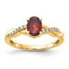 10k 7x5mm Oval January/ Garnet and Diamond Size 7 Ring