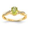 10k 7x5mm Oval August/ Peridot and Diamond Size 7 Ring