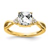 14k 7mm Cushion Checkerboard April/White Topaz and Diamond Ring