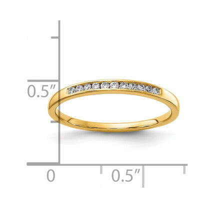 14k 1/10 carat Lab Grown Diamond VS+ F+ Complete Channel Set Band