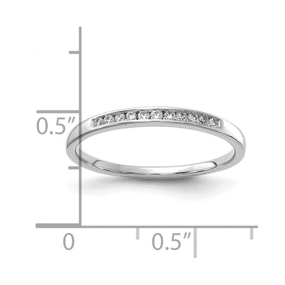 14k White Gold 1/10 carat Lab Grown Diamond VS/SI+ G+ Complete Channel Set Band