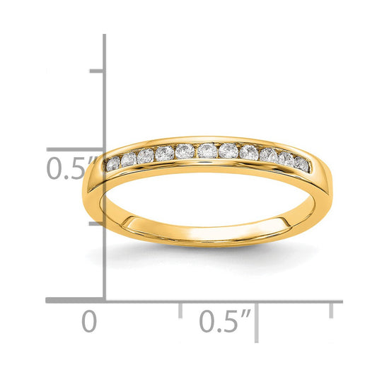 14k 1/5 carat Lab Grown Diamond VS/SI+ G+ Complete Channel Set Band