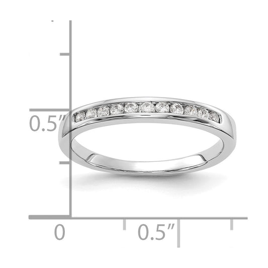 14k White Gold 1/5 carat Lab Grown Diamond VS+ F+ Complete Channel Set Band