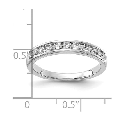 14k White Gold 1/2 carat Lab Grown Diamond VS+ F+ Complete Channel Set Band