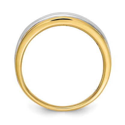 14k Two-tone 5-Stone 1/4 carat Diamond Complete Men's Channel Band