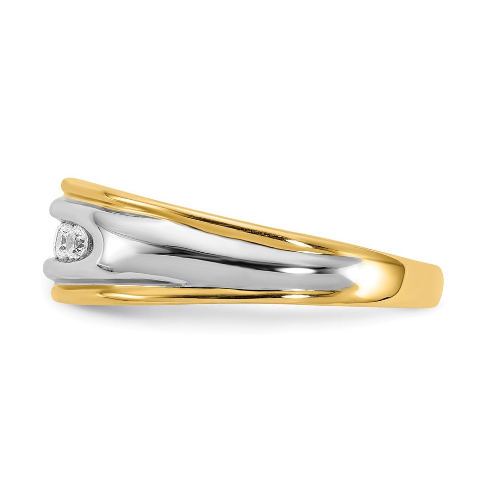 14k Two-tone 5-Stone 1/4 carat Diamond Complete Men's Channel Band