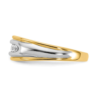 14k Two-tone 5-Stone 1/4 carat Diamond Complete Men's Channel Band