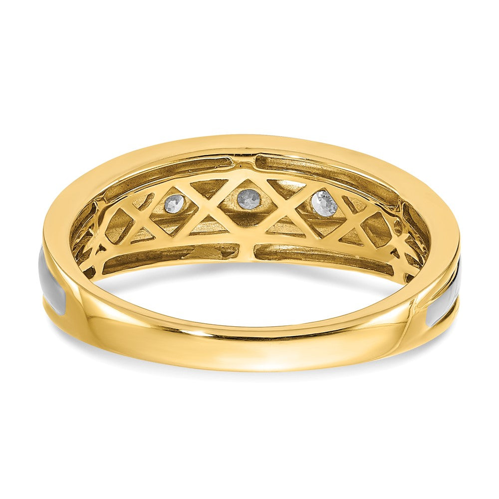 14k Two-tone 5-Stone 1/4 carat Diamond Complete Men's Channel Band
