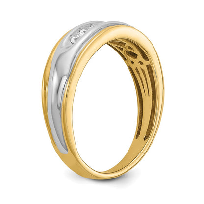 14k Two-tone 5-Stone 1/4 carat Diamond Complete Men's Channel Band