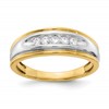 14k Two-tone 5-Stone 1/4 carat Diamond Complete Men's Channel Band