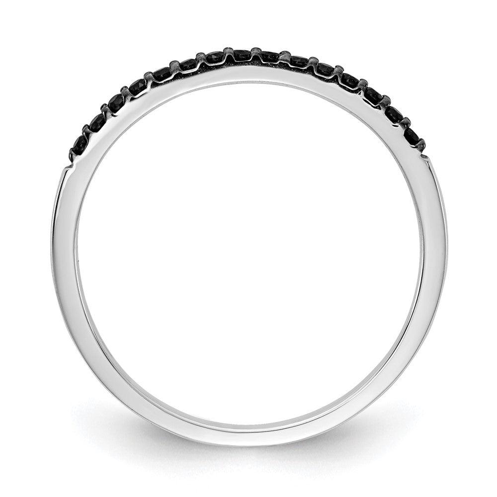 10K White Gold 1/8 carat Black Diamond Band