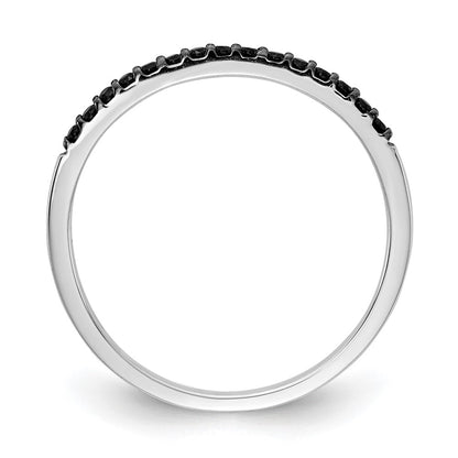 10K White Gold 1/8 carat Black Diamond Band