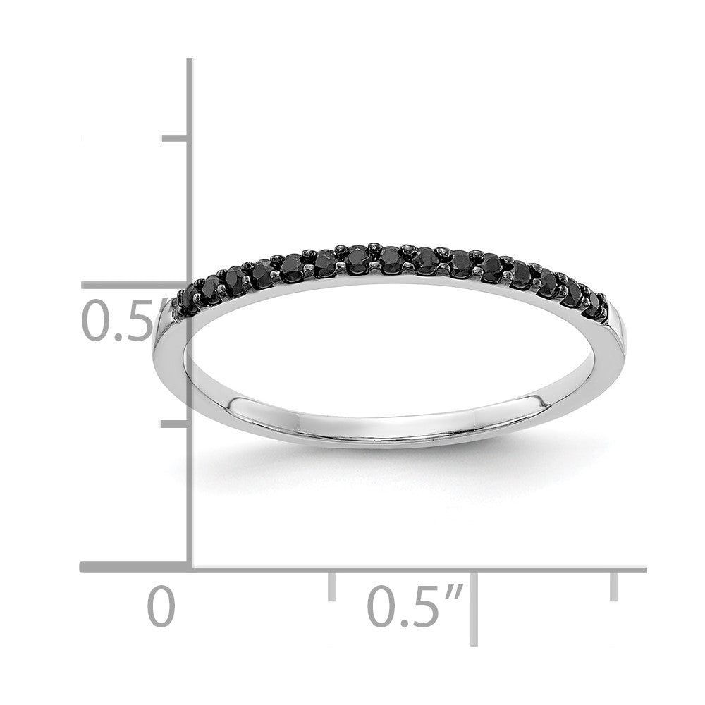 10K White Gold 1/8 carat Black Diamond Band