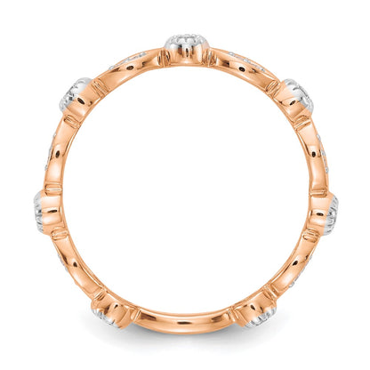 14k Rose Gold 1/5 carat Lab Grown Diamond VS/SI+ G+ Complete Fashion Band