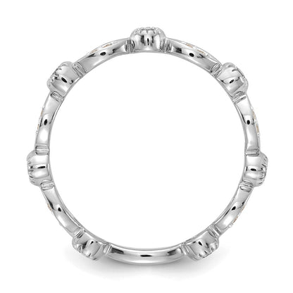 14k White Gold 1/5 carat Lab Grown Diamond VS/SI+ G+ Complete Fashion Band