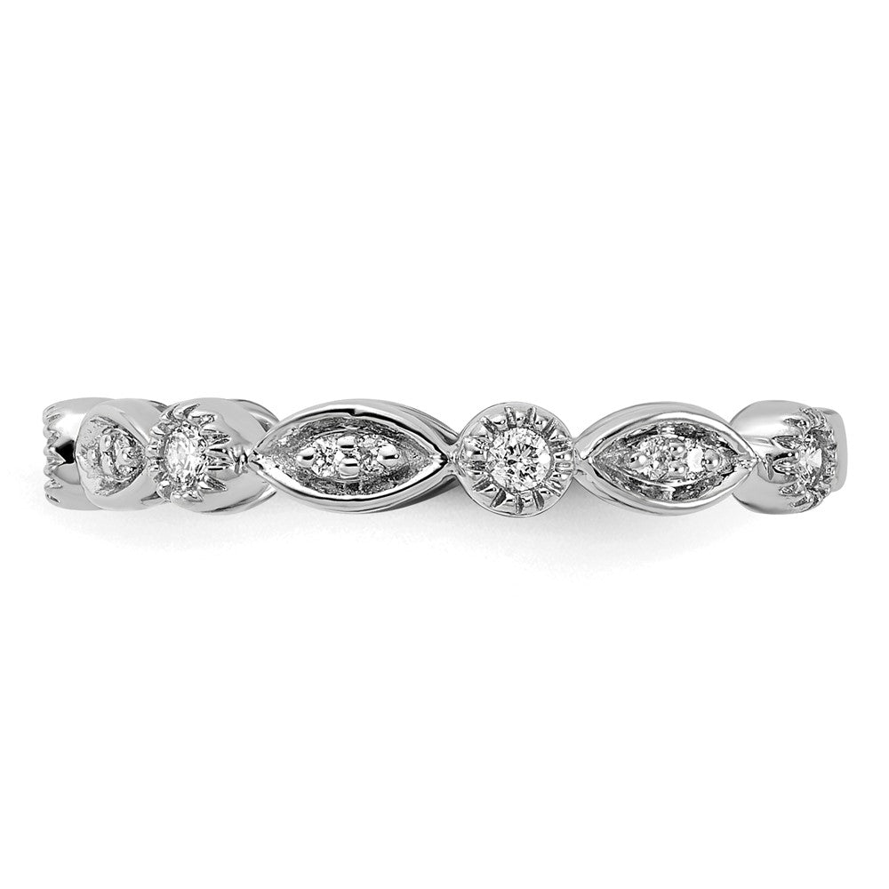14k White Gold 1/5 carat Lab Grown Diamond VS/SI+ G+ Complete Fashion Band