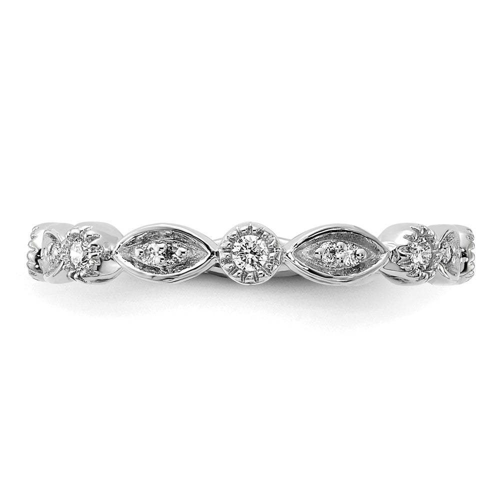 14k White Gold 1/5 carat Lab Grown Diamond VS/SI+ G+ Complete Fashion Band