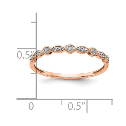10K Rose Gold 1/20 carat Diamond Fancy Band