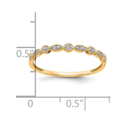 10K Yellow Gold 1/20 carat Diamond Fancy Band