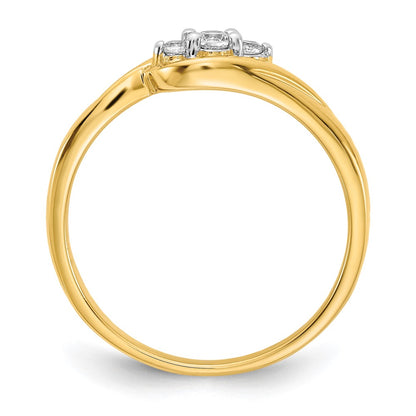 10k Yellow Gold 3-stone 1/10 carat Diamond Ring