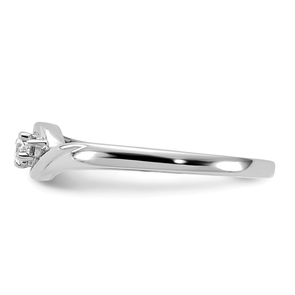 14k White Gold 1/10 carat Lab Grown Diamond VS/SI+ G+ Complete Three Stone Ring