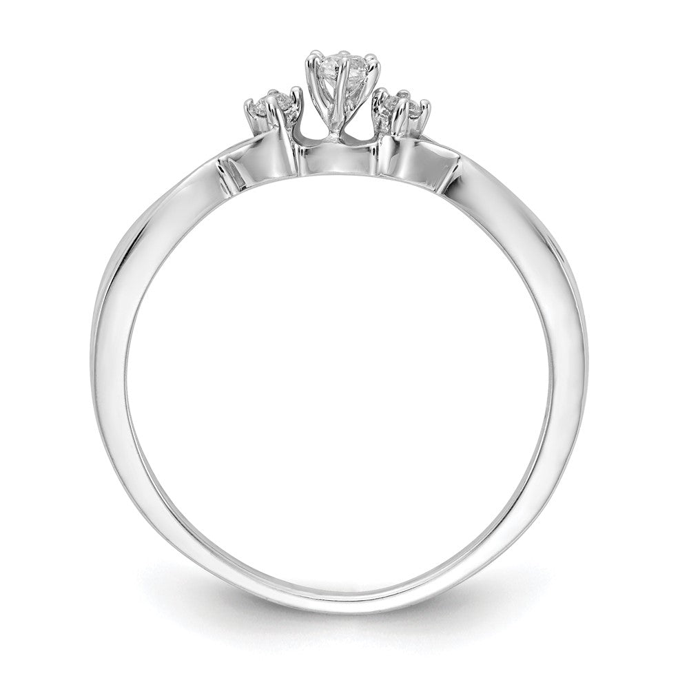 10k White Gold 3-stone 1/10 carat Diamond Ring